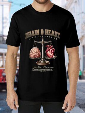 Brain & Heart Graphic Tee - Black